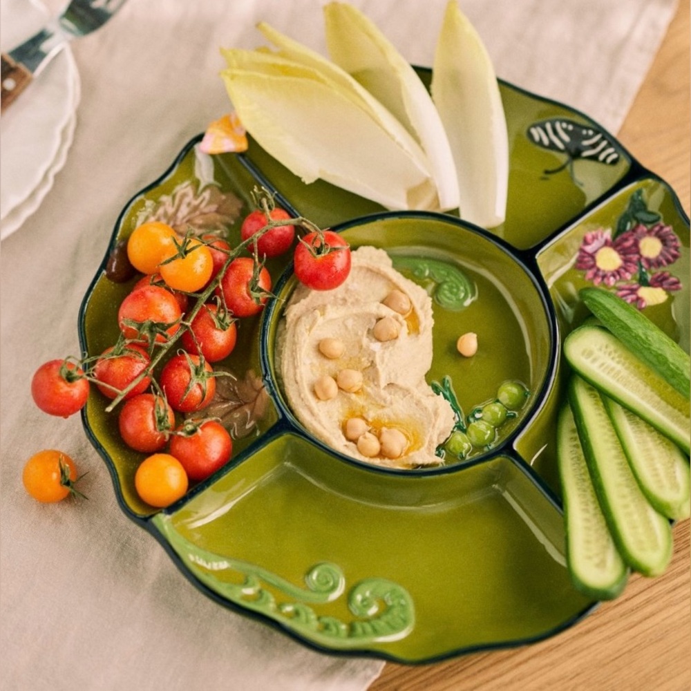 THE FAYE ICON STONEWARE CRUDITÉ PLATE